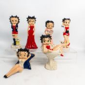 Six Wade, Betty Boop figures to include Shopping Dolly, Rose, Lazy Daze, Cheers Ten Years, Betty