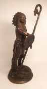 Signed Remington bronze figure of a Native American Chief, height 32cm.