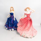 Royal Doulton figurine Ellen HN3992 together with Royal Worcester figurine Faye height 22cm (2).