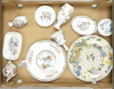 Wedgwood China to include Wild Strawberry bud vase, Kutani Crane, plate, bell, vase, trinket