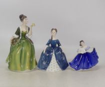 Royal Doulton Lady Figurines to include- Elaine HN3214, Debbie, Fleur HN2368, tallest 20cm(3)