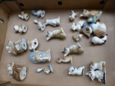 A collection of SZeiler studio pottery animals to include dogs, cats, koala and monkeys etc. (1