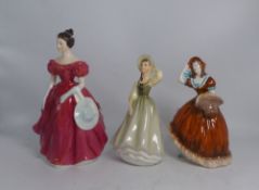 Three lady figures to include Royal Doulton Winsome HN2220, Coalport 'Breeze' and Modus 'M. Shenton.