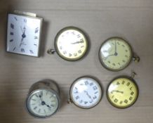 Collection of vintage dashboard and desk clocks (6).