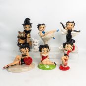 Six Wade, Betty Boop Figures to include Showtime, Valentine, Ringmaster, Betty Boop, Halloween Trick
