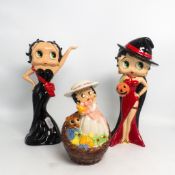 Three Wade Betty Boop figures to include Springtime, Premier Halloween and Premier Elegance, all