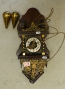 A Mid 20th Century hanging wall Atlas clock, with weights and pendulum. (H: 50cm)
