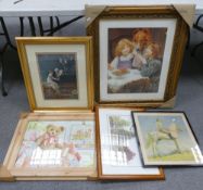 A group of framed prints to include, High Expectations by Arthur J Elsley, Sheepwash Bridge by