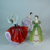 Three Royal Doulton lady figures to include Karen HN2388, Gemma HN3661 and Danielle HN3001. (H: