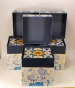 3 Sunflower Blues set of 7 Deluxe square boxes.