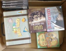 A collection of DVD boxsets featuring Laurel & Hardy feature film collection, in both colour and