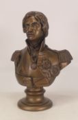 A bronzed-resin Heritage sculptures bust of Nelson. (H: 30cm)