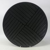 Poole Pottery extra large black geometric design charger 40cm dia