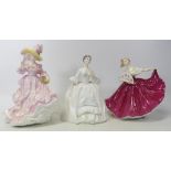 Royal Doulton Lady Figurines to include Elaine HN3741, Kelly HN3222, Camellias HN3701(3)
