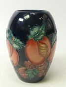 Moorcroft, Peach and Raspberry Vase. Height: 13cm
