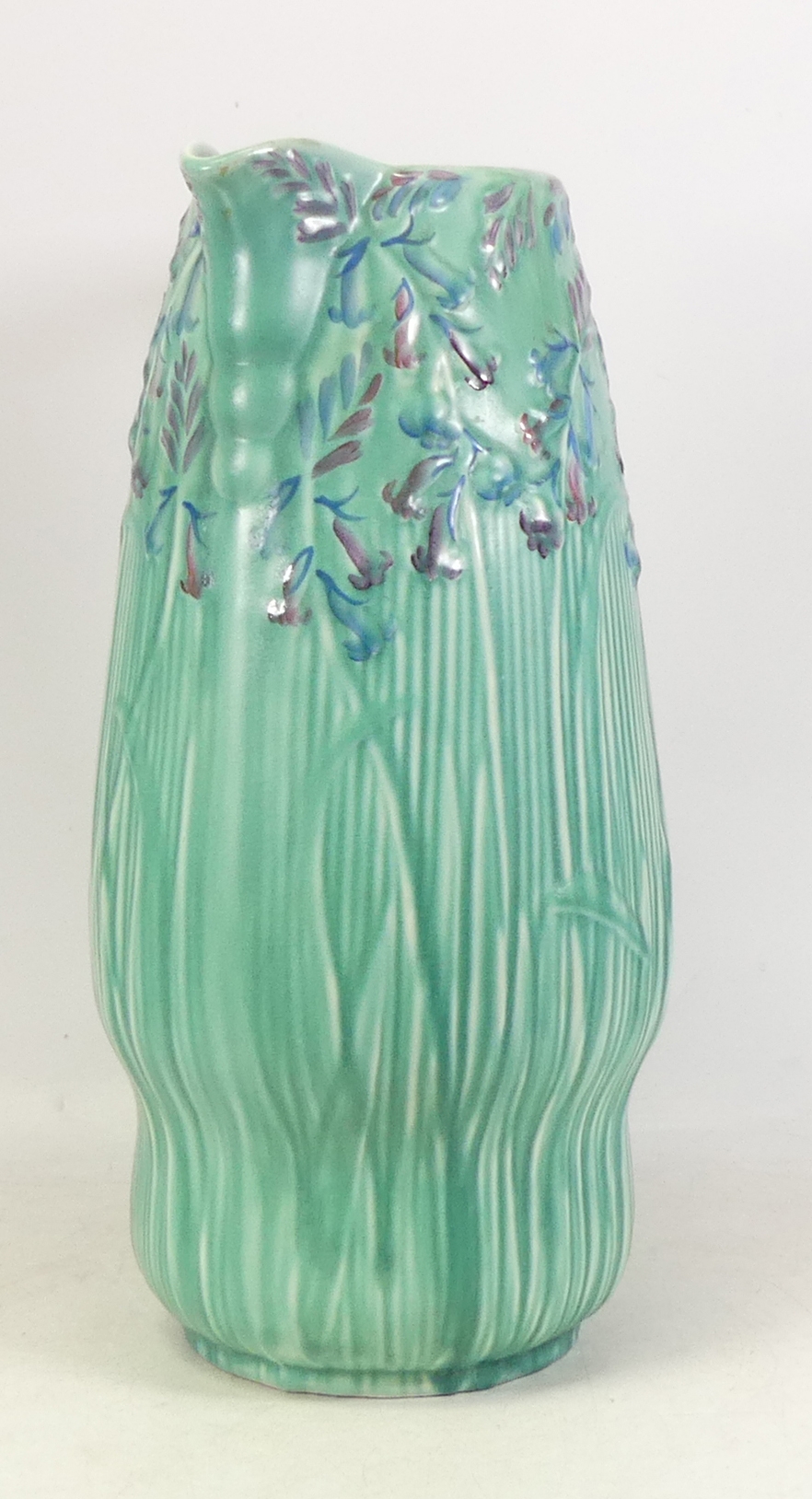 Carltonware, Large Bluebell Pattern Jug of unusual form. a/f heavily reglued. Height: 37cm