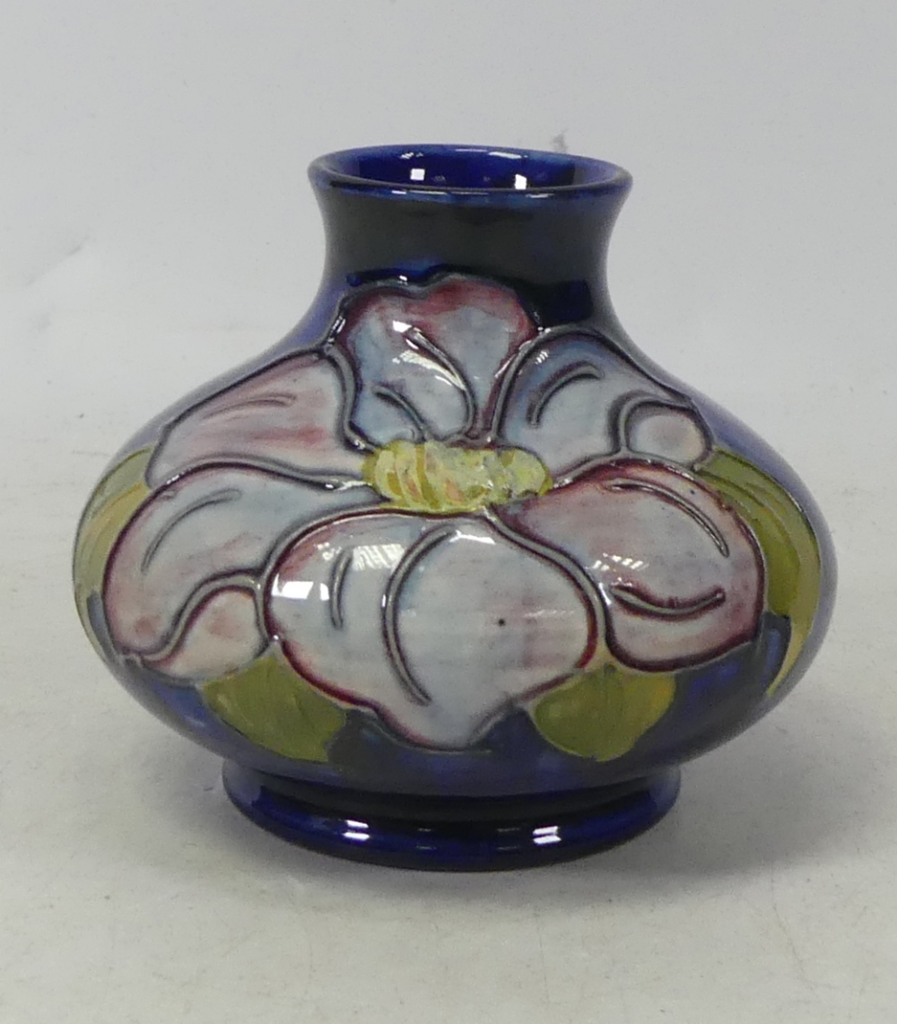 Moorcroft squat vase anemone on cobalt blue ground, Height 7cm - Image 4 of 4