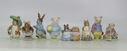 A group of eight Beswick Beatrix Potter BP3B to include Benjamin Bunny, Mr Jeremy Fisher, Pigling