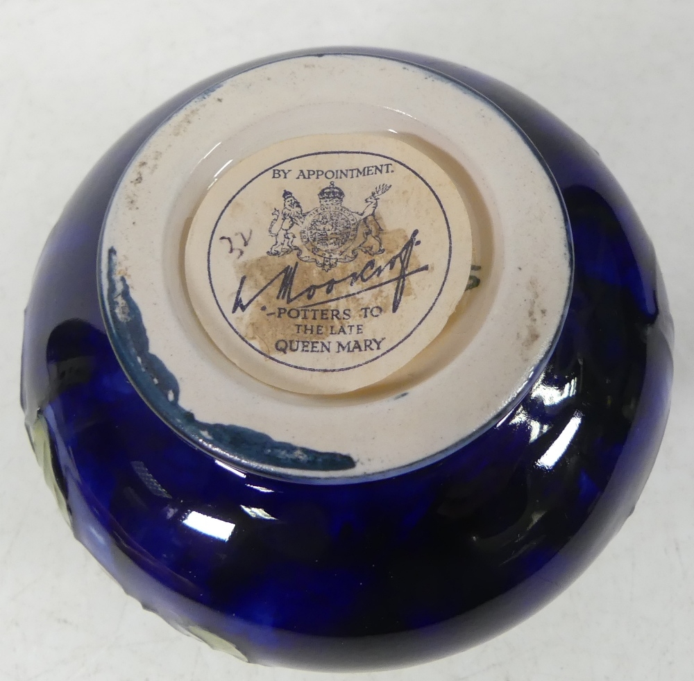 Moorcroft squat vase anemone on cobalt blue ground, Height 7cm - Image 2 of 4