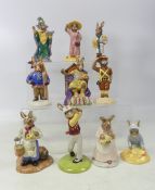 Royal Doulton Bunnykins to include Golfer DB255, Sightseer DB215, Bathtime DB148, Digger DB248,