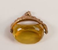 9ct hallmarked rose gold swivel fob, gross weight 12.3g.