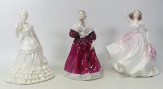 Coalport Lady Figurines to include Ladies of Fashion Norma, Young Love, Donna Tallest 20cm (3)