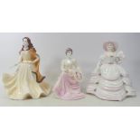 Coalport lady figurines to include Vivien, Lady in Lace, Southern belle Tallest 22cm (3)