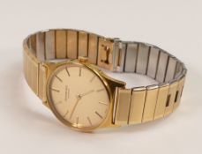 Raymond Weil gold plated gentleman's wristwatch, boxed with original guarantee dated 1977.