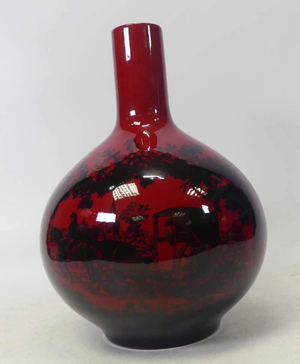 Royal Doulton, Woodcut Flambe Vase. Height: 25cm
