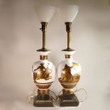 Tommi Parzinger (German, 1903-1981) Pair of 'Europa' and 'Rhea' lamps. Mid-century, of glass, marble