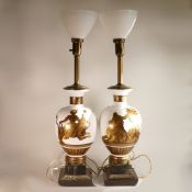 Tommi Parzinger (German, 1903-1981) Pair of 'Europa' and 'Rhea' lamps. Mid-century, of glass, marble