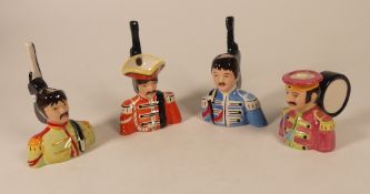 Lorna Bailey Set Of 4 The Beatles Sgt Pepper Character Jugs To Include John, Paul, George and