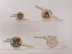 Crested Ware, Four figures of Cannons including Arcadian and Swan examples. (4)