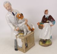 Royal Doulton, Character Figure Thanks Doc HN2731 (seconds) and Country Lass HN1991