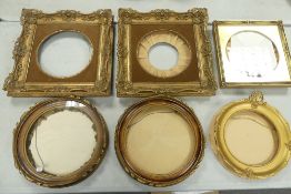 Six Gilt Frames for mounting wall plates. (6)