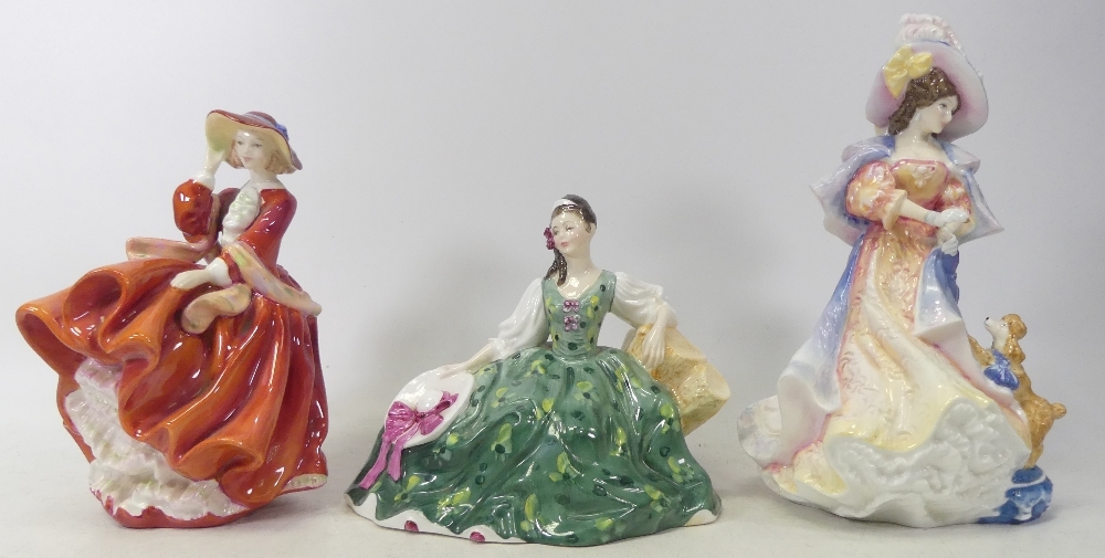 Royal Doulton Lady Figurines to include Elyse HN2474, Katherine HN3708, Top O' The Hill HN1834 (3)