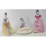 Royal Doulton Lady Figurines to include Diane HN3604, Daydreams HN1731, Alexandra HN3286 (3)