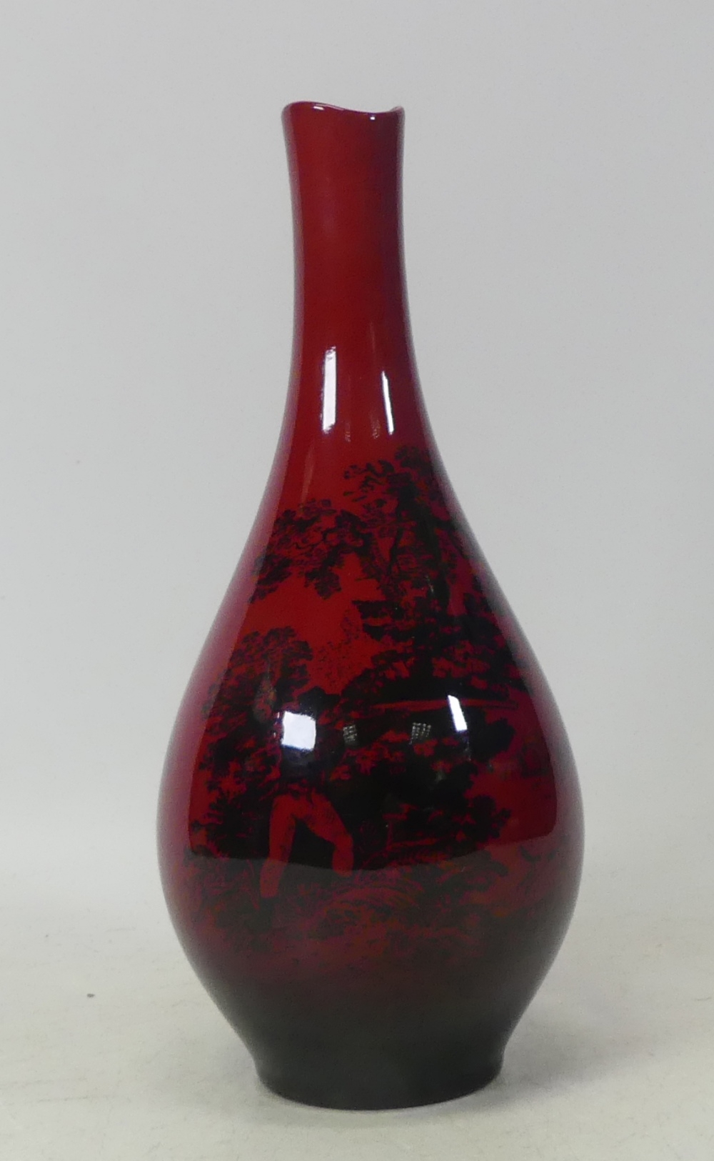 Royal Doulton, Woodcut Flambe Vase. Height: 20cm