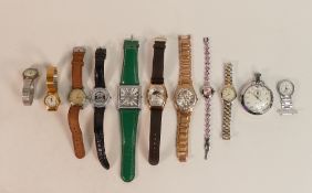 A collection of ladies vintage watches including a J W Benson vintage watch, Smiths Stopwatch,