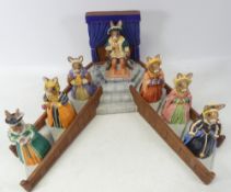 Bunnykins Henry VIII DB305 complete with display base and all six wives Catherine Of Aragon DB306,