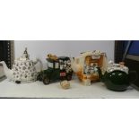 Four Portmeirion 'Hand Wash Only collection of teapots(4)