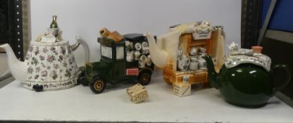 Four Portmeirion 'Hand Wash Only collection of teapots(4)