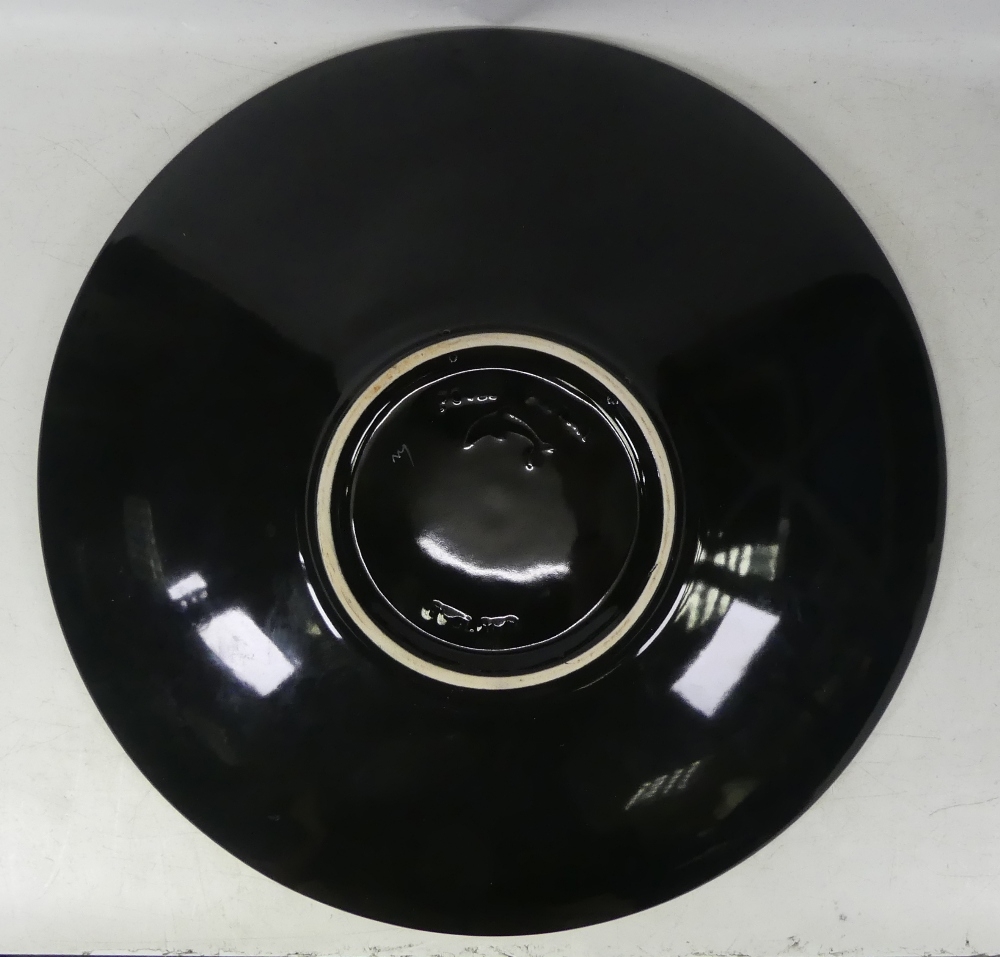 Poole Pottery extra large black geometric design charger 40cm dia - Image 2 of 2