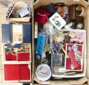 A large collection of costume jewellery including large quantities of necklaces, bracelets,