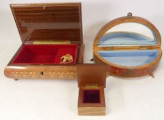 Torna a Sorrento Inlaid Music Box, painted jewllery box and a small Augusto Sorrento hinged box (3)