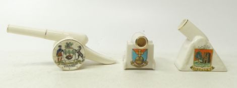 Crested Ware, Three figures of Cannons including Grafton and Arcadian examples. (3)