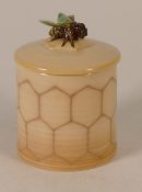 Dennis China Ware Honeycomb Pot complete with lid and Bee Finial by Sally Tuffin, height:10cm