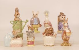 Royal Albert Beatrix Potter Character Figures to include:- Peter in the Watering Can, Pigling Bland,