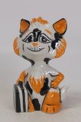 Lorna Baily Cat Marmalade Colours with Suitcase Limited Edition 6/8 Gold Signed Lorna Bailey 13cm