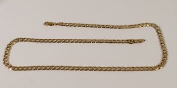 Gentleman's 9ct gold thick necklace,w.5cm x L.23 inch/59cm, 30.1g.